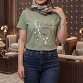 تیشرت گل و پروانه چاپی